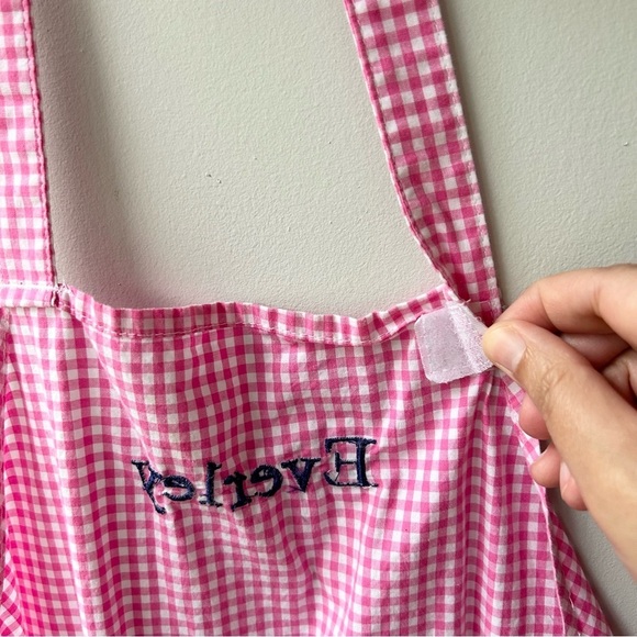 Pottery Barn Kids pink gingham apron with “Everley” embroidery - Picture 6 of 8